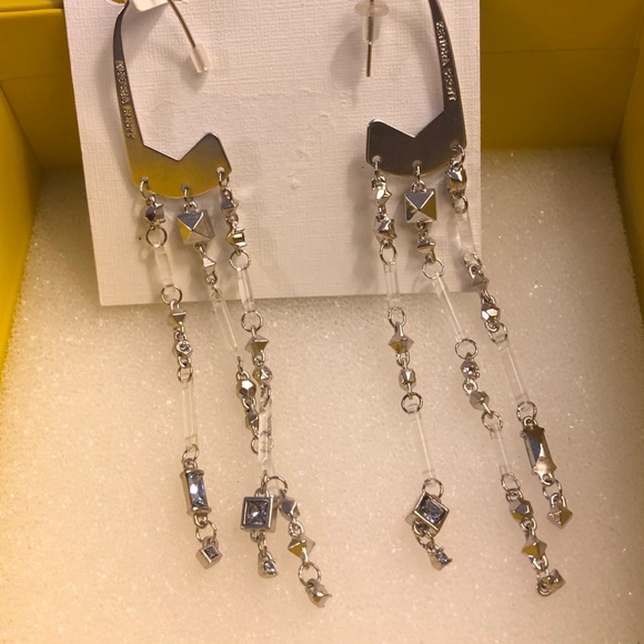 NWT Kendra Scott RARE & Retired Corza Earrings Silver Mix STUNNING! - Picture 3 of 15